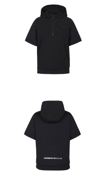 [GSH] JDX 여성 우븐 패치 집업 후드 반팔 티셔츠 X1TSV5504
